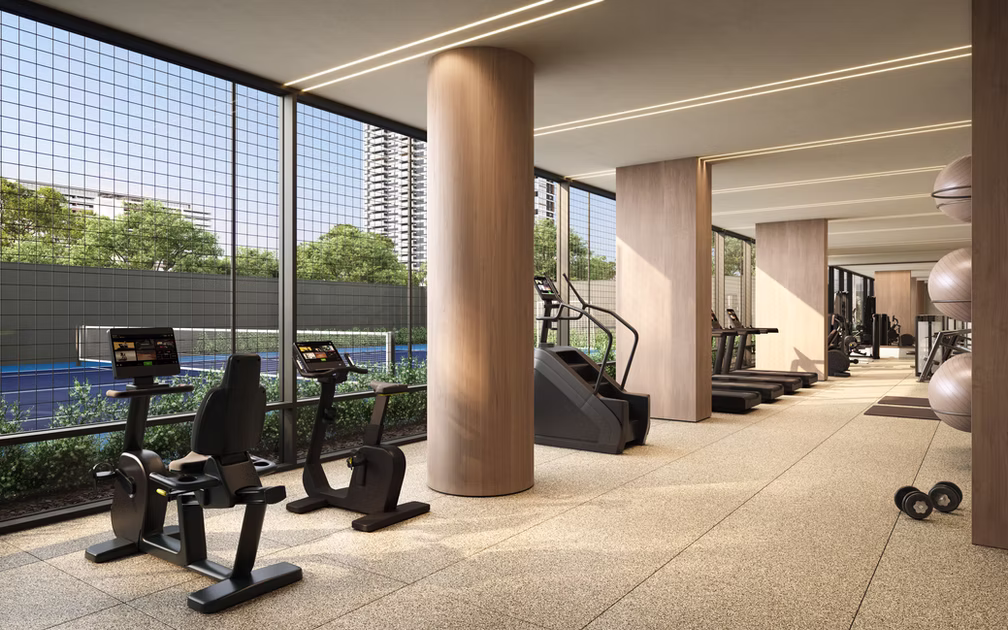Academia equipada com aparelhos Technogym no TESS Brooklin