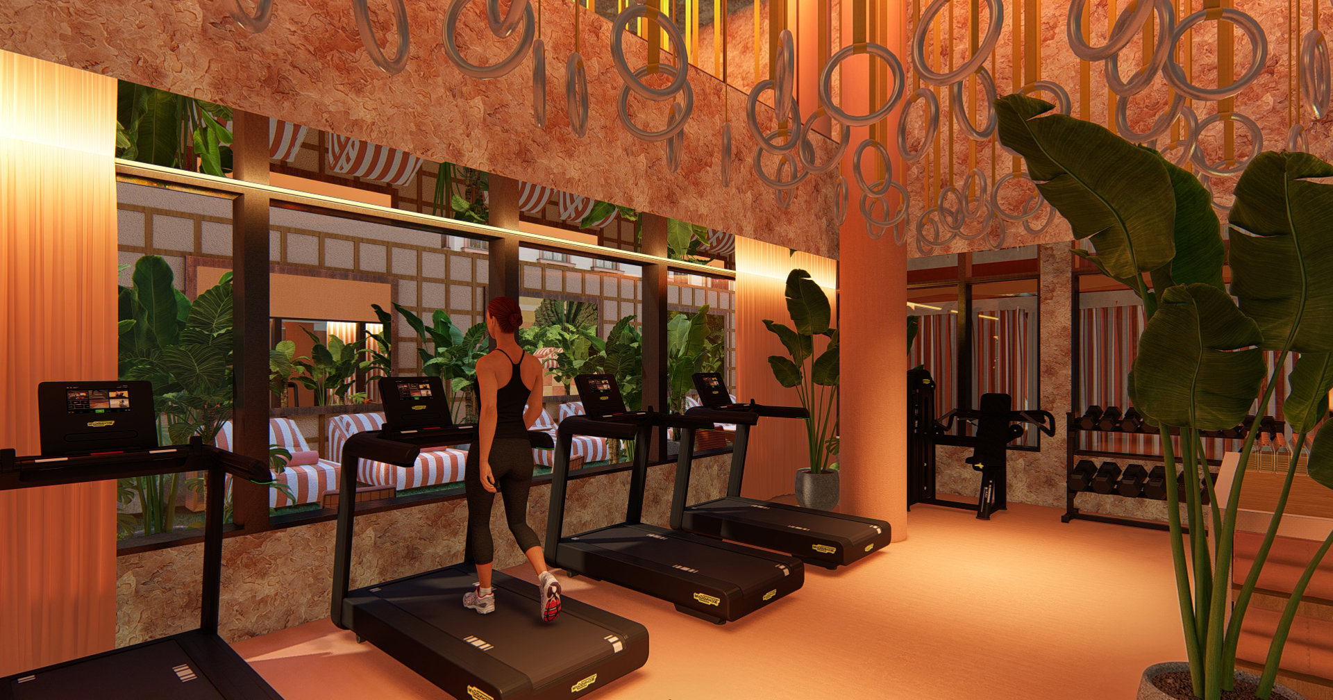 Fitness Space com equipamentos modernos e ambiente climatizado no H Bela Cintra