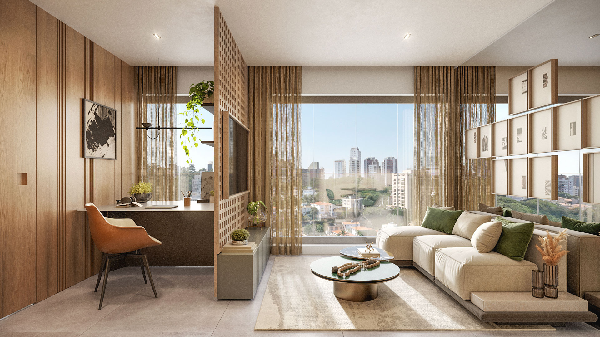 Apartamento de 33m² com Living e Home Office do AETERNA Paulista