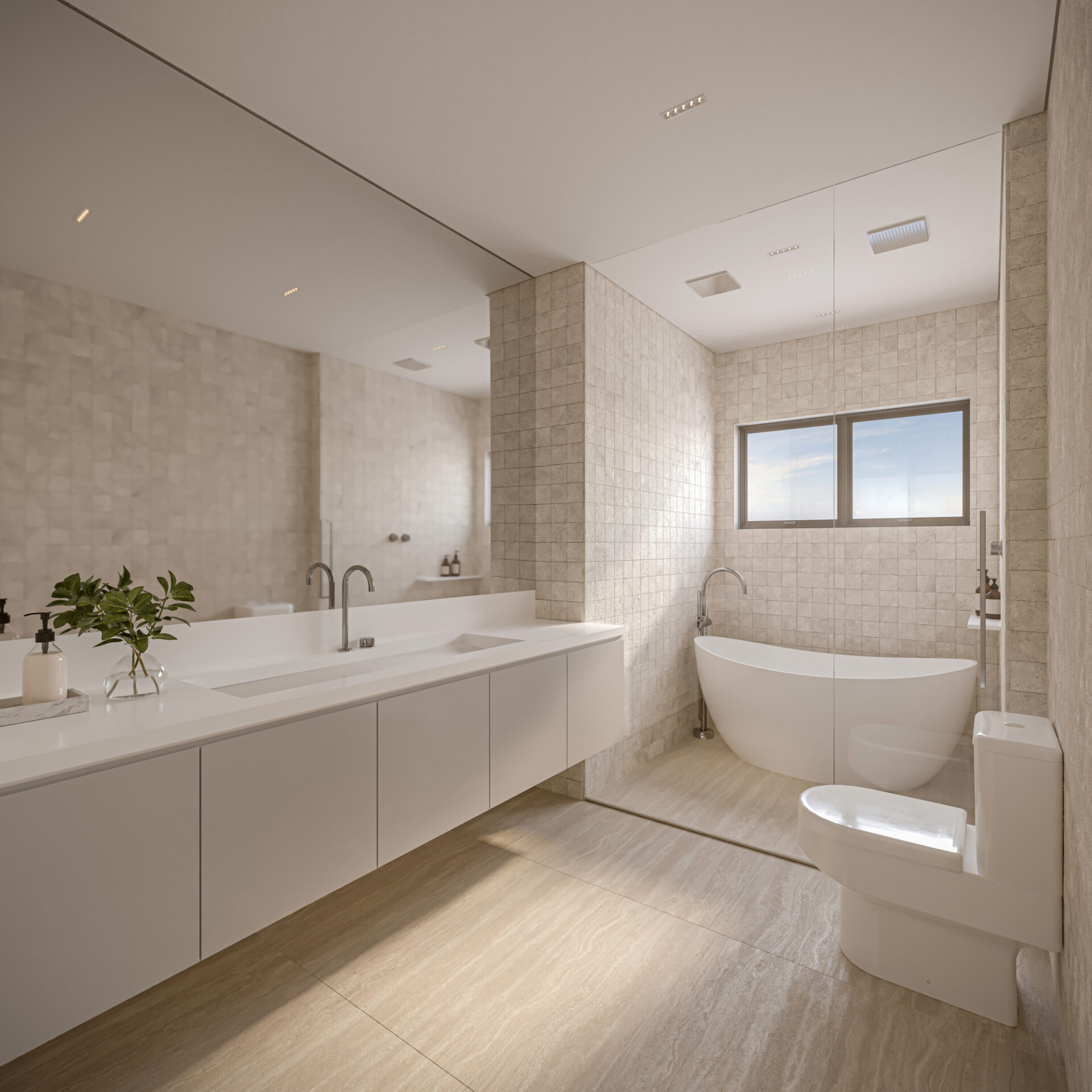 Banheiro da Suíte Master do Apartamento 269 m² do Monã Mooca