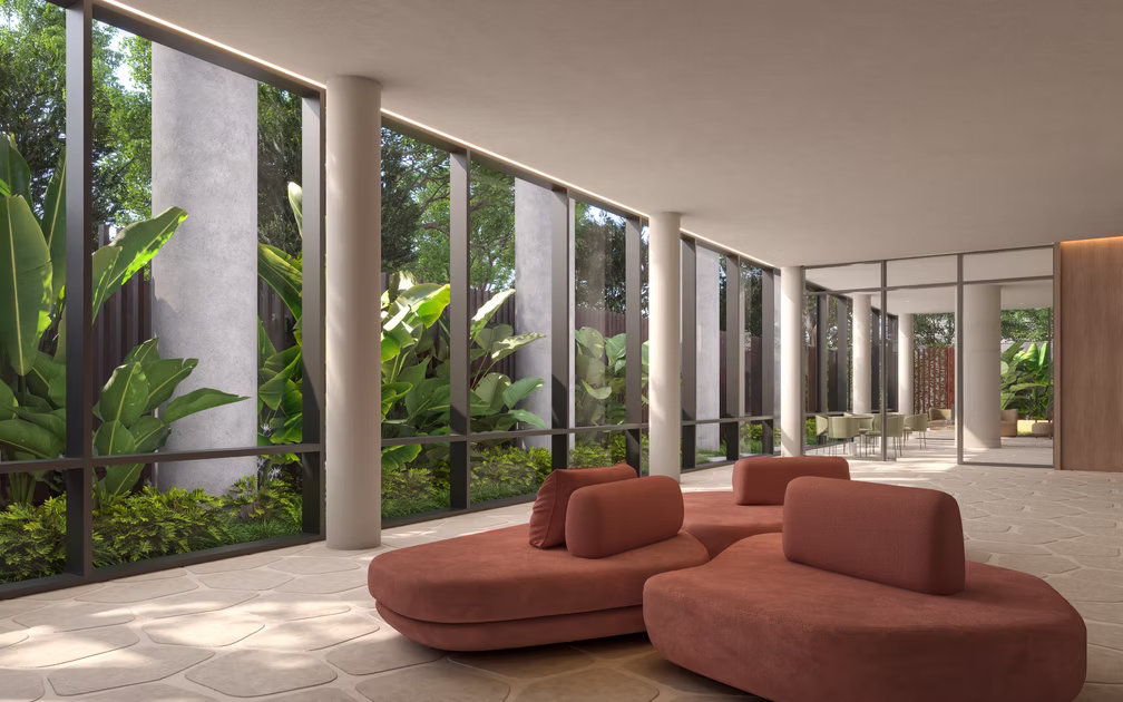 Hall de entrada elegante do TESS Brooklin com design moderno