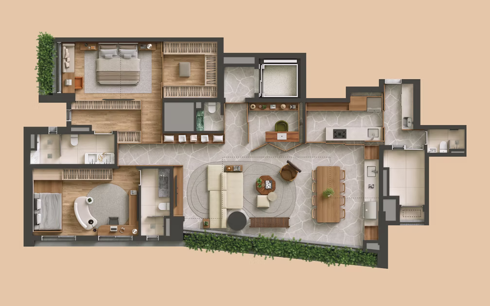 Planta diferenciada de 170 m² com suíte master com 2 closets no TESS Brooklin