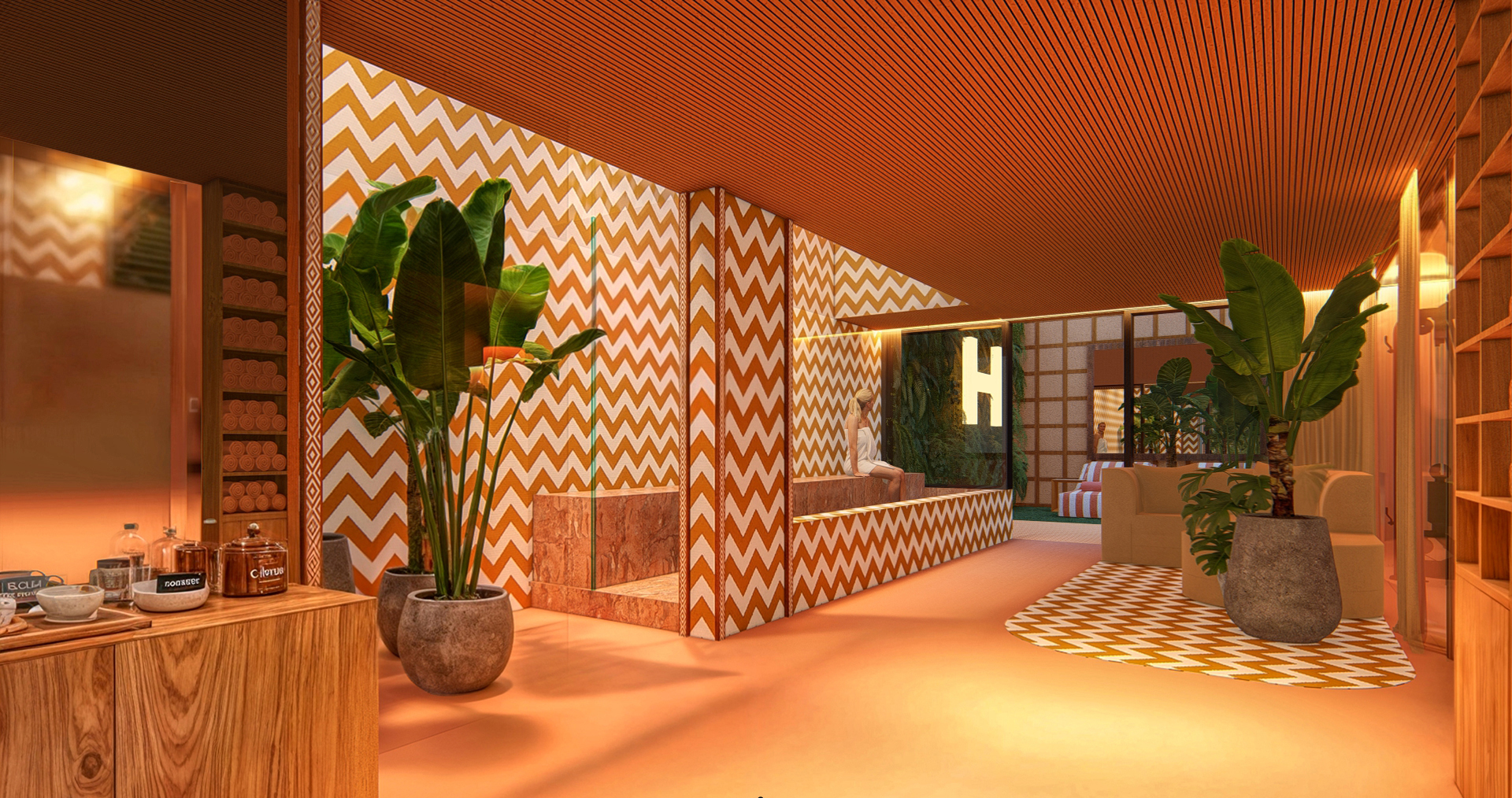 Spa com hidromassagem, sauna e área de relaxamento no H Bela Cintra nos Jardins