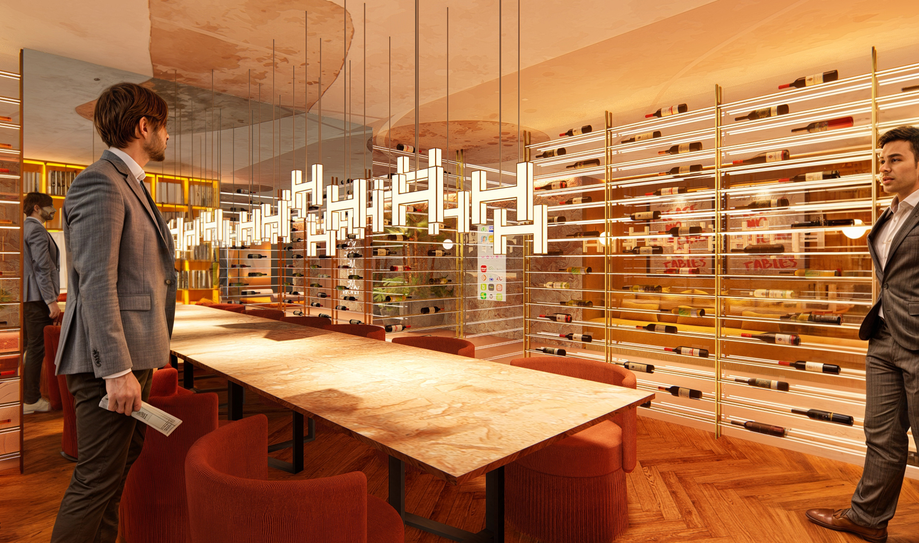 Sala de degustação Wine Meeting Room no H Bela Cintra by Vitacon com ambientação refinada e estrutura para eventos privados