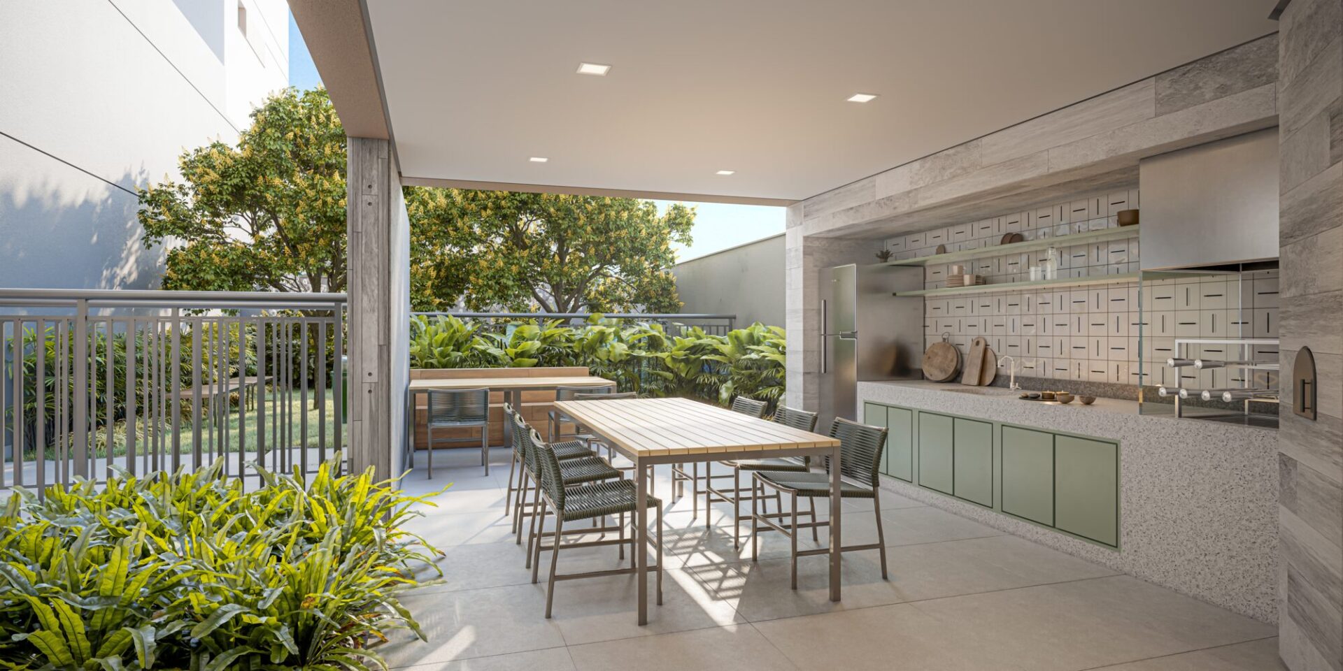 Auge Resort Tatuapé - Home Spaces - Churrasqueira Coberta com Forno de Pizza