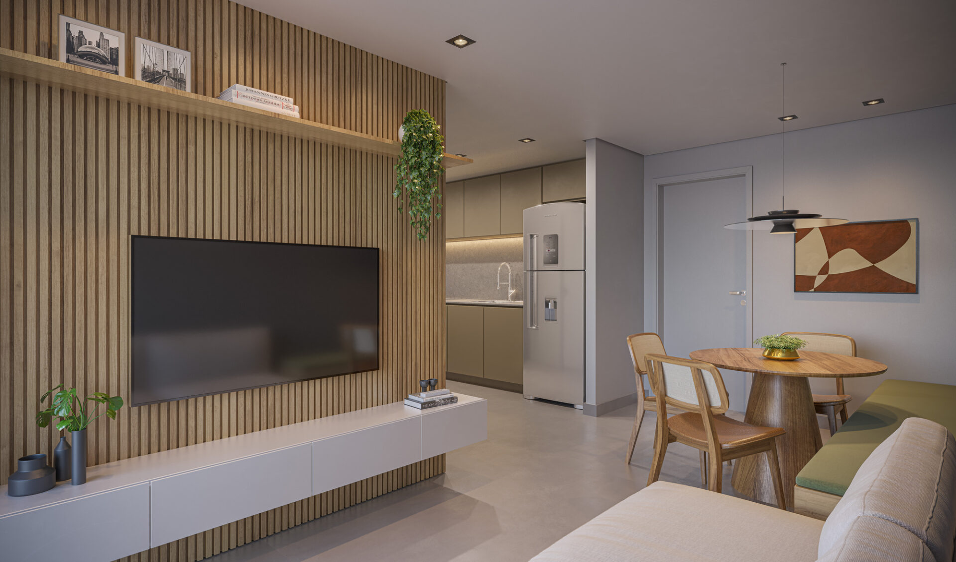 Auge Resort Tatuapé - Home Spaces - Living do Apartamento de 53m²