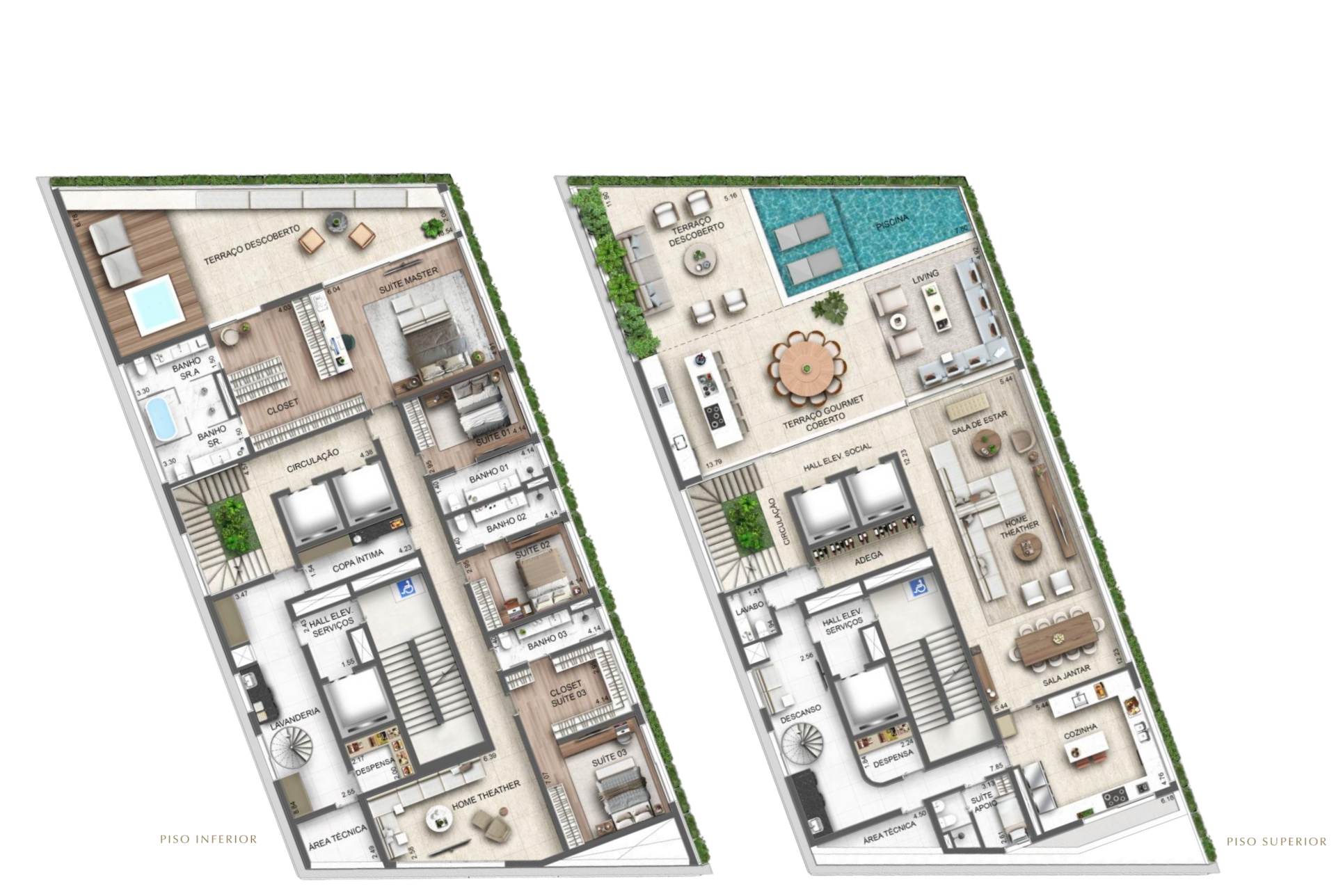 Lux 600 Vila Nova Conceição - Planta Cobertura Duplex de 805 m²