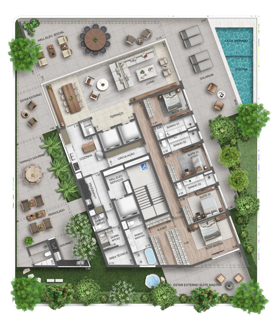 Lux 600 Vila Nova Conceição - Planta Maison de 832 m²