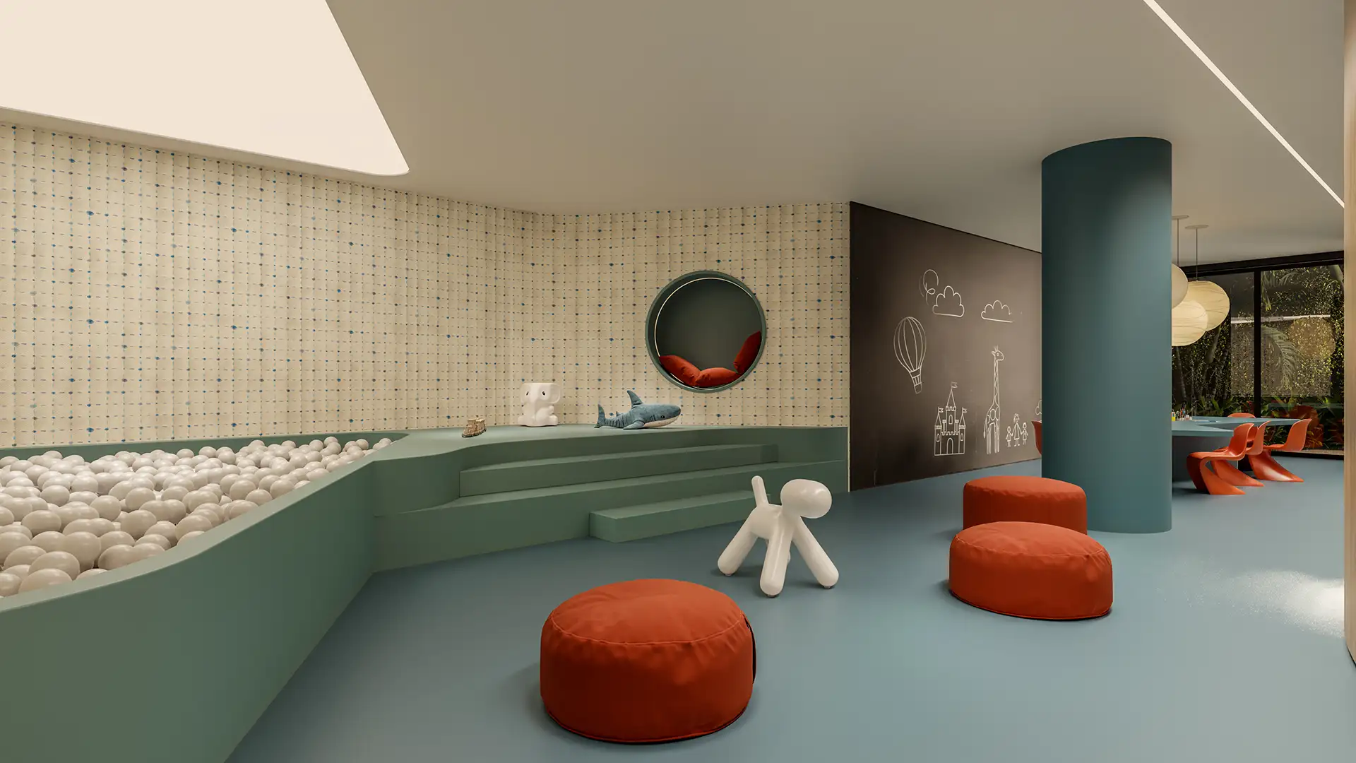 LUX 600 — brinquedoteca infantil com piscina de bolinhas e espaço lúdico — curadoria iApartamentos — Vila Nova Conceição