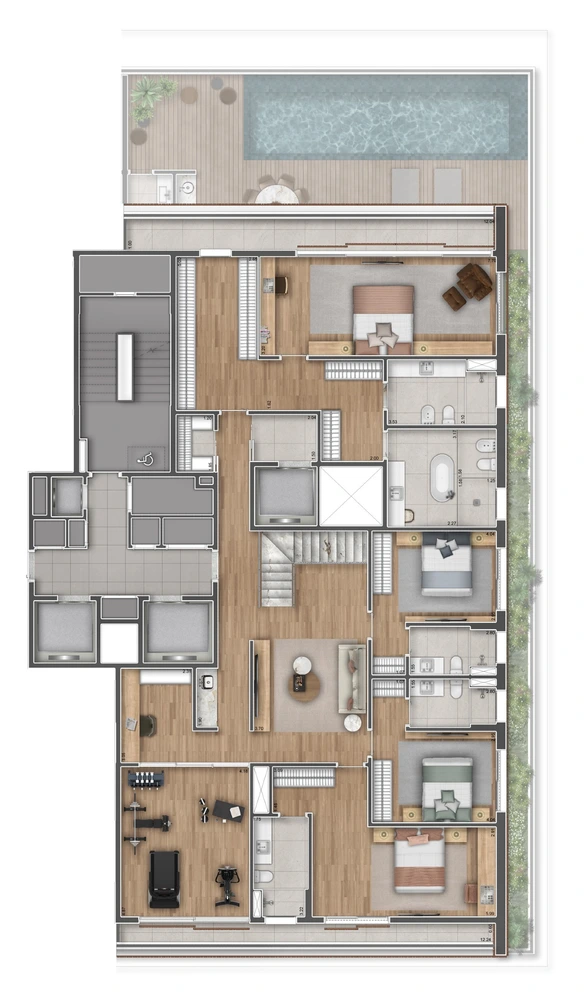 Gran Oscar Ibirapuera - Planta Casa Suspensa de 636m² (Piso Superior) 