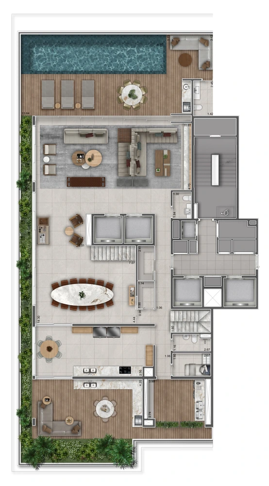 Gran Oscar Ibirapuera - Planta Casa Suspensa de 654m² (Piso Inferior) 