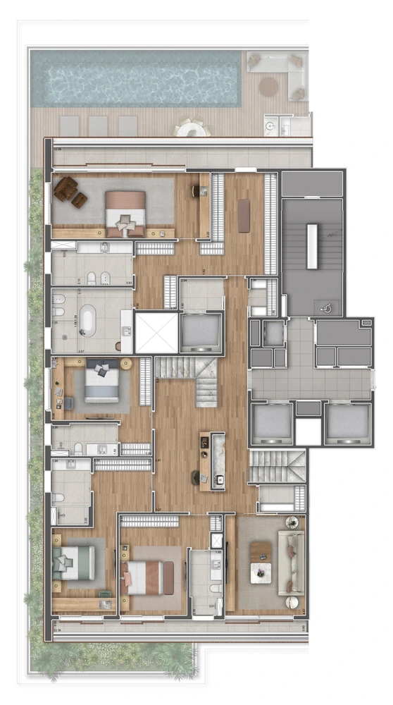 Gran Oscar Ibirapuera - Planta Casa Suspensa de 654m² (Piso Superior)
