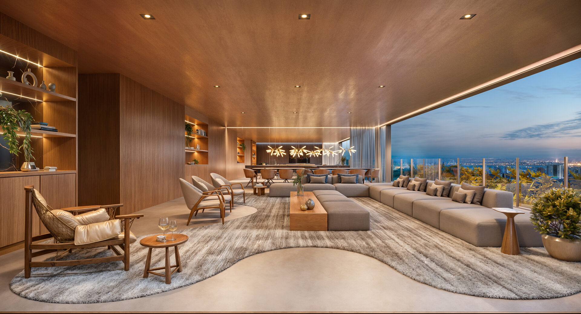 Living Ampliado do Apartamento de 450m² do VISTA Parque Ibirapuera da Kallas