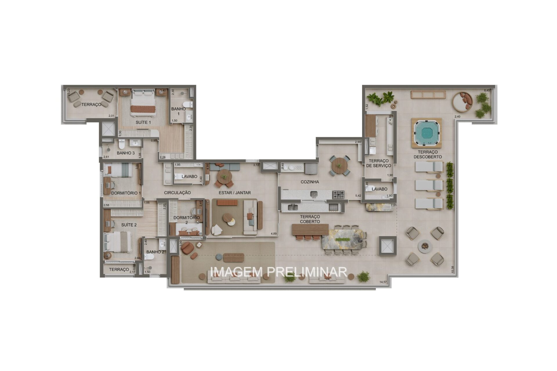 Alameda Tatuapé by Diálogo - Planta Penthouse de 278m²