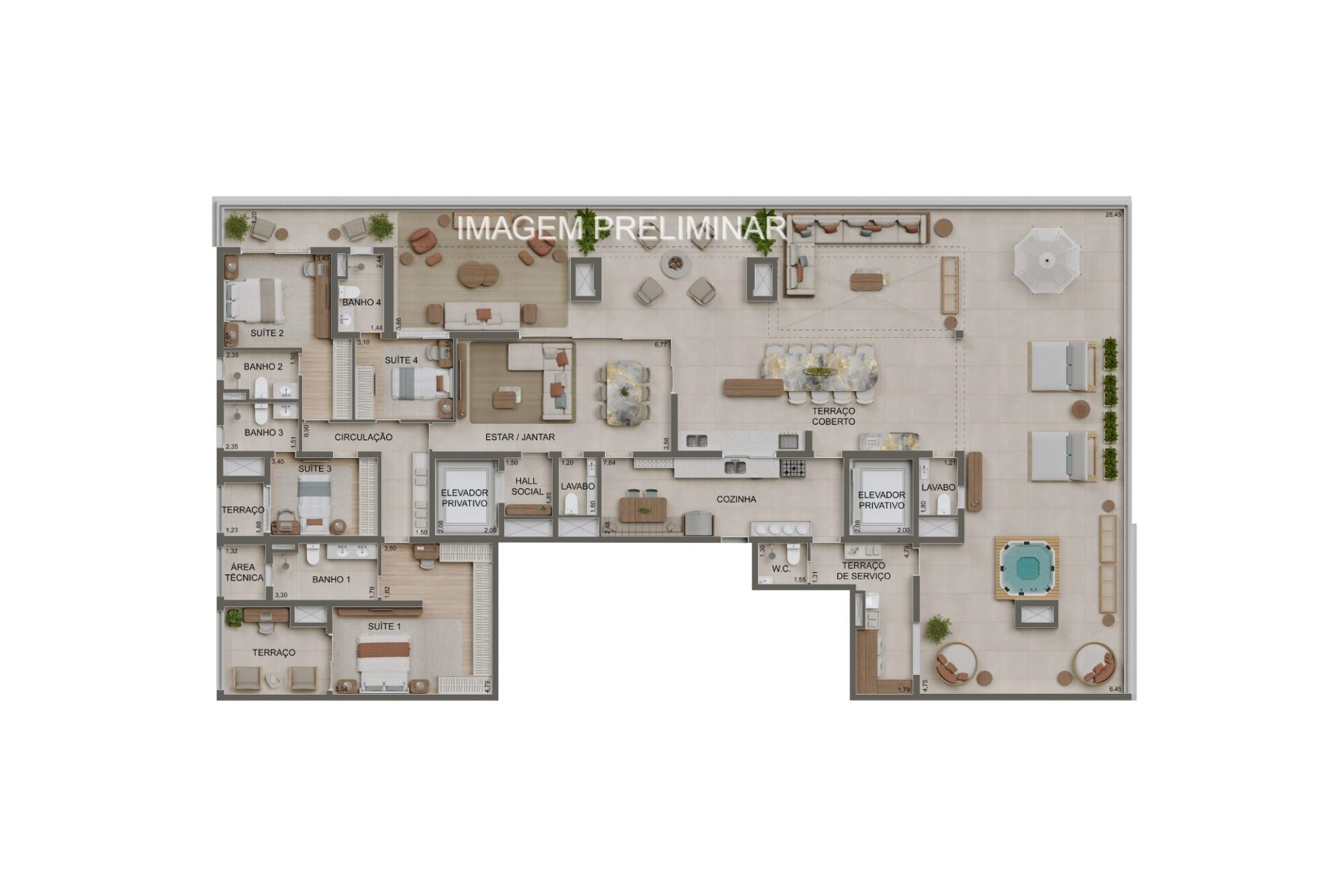 Alameda Tatuapé by Diálogo - Planta Penthouse de 389m²
