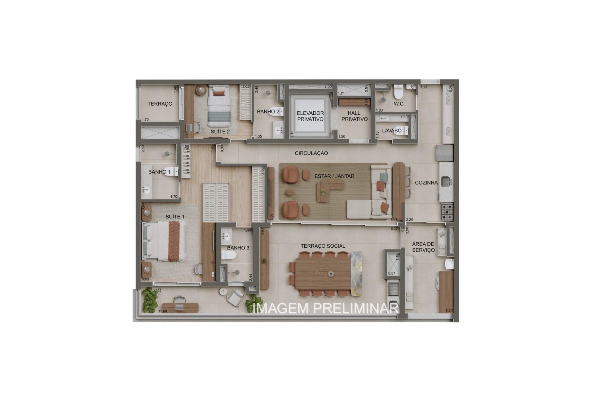 Alameda Tatuapé by Diálogo - Planta Planta de 147m²