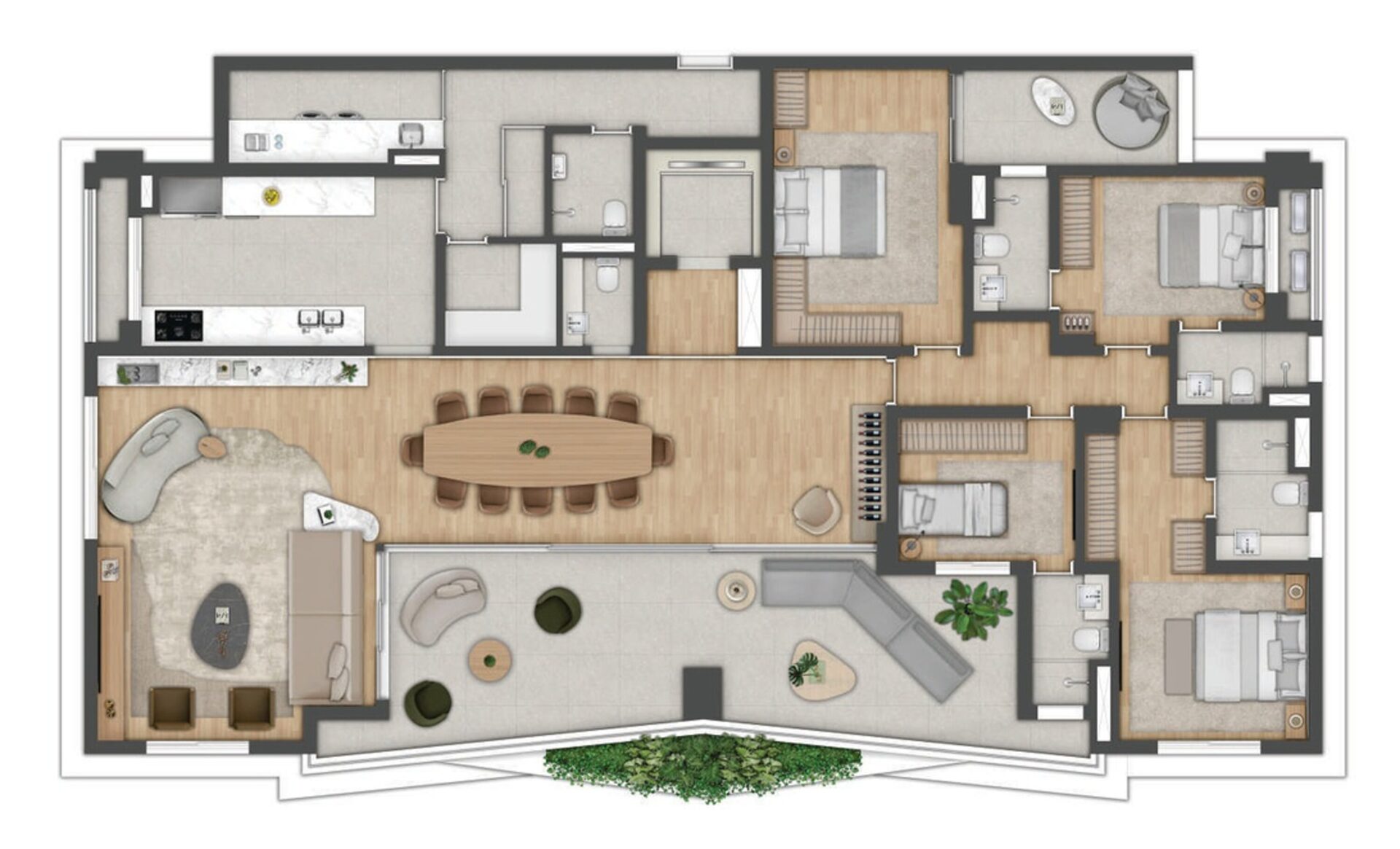NETCORP Tower Jardins - Planta Planta de 247m²