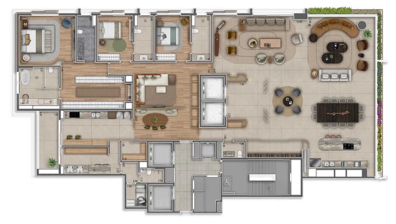 Gran Oscar Ibirapuera - Planta Planta de 412m² com 3 Suítes