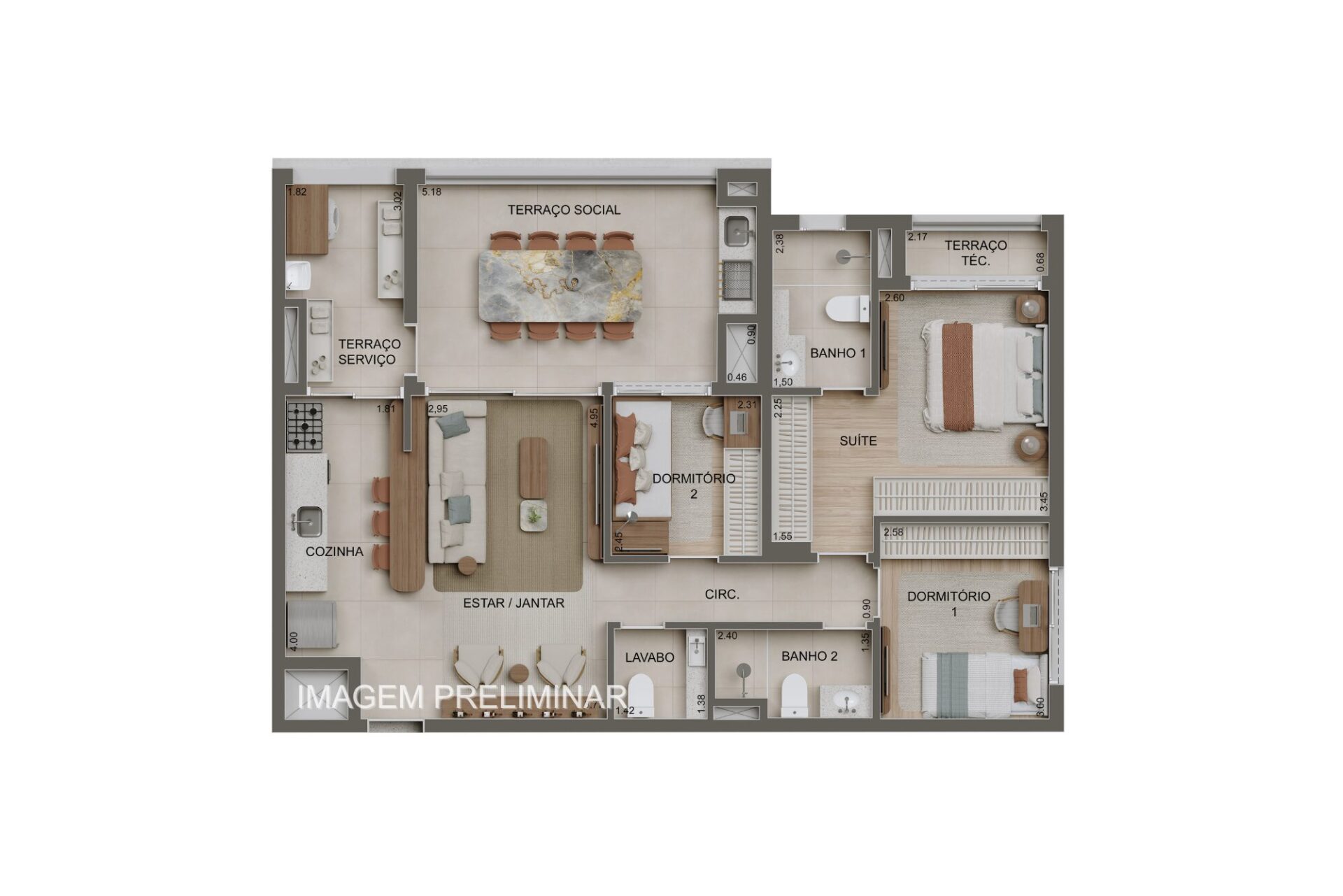 Alameda Tatuapé by Diálogo - Planta Planta de 99m²