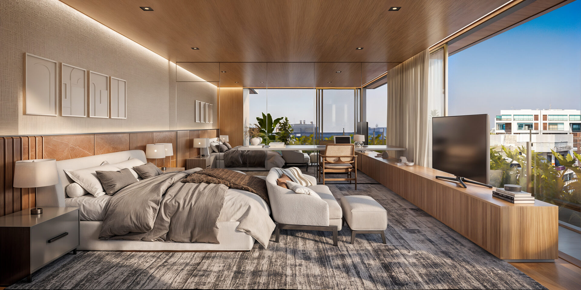 Suíte Master do Apartamento de 450m² do VISTA Parque Ibirapuera da Kallas