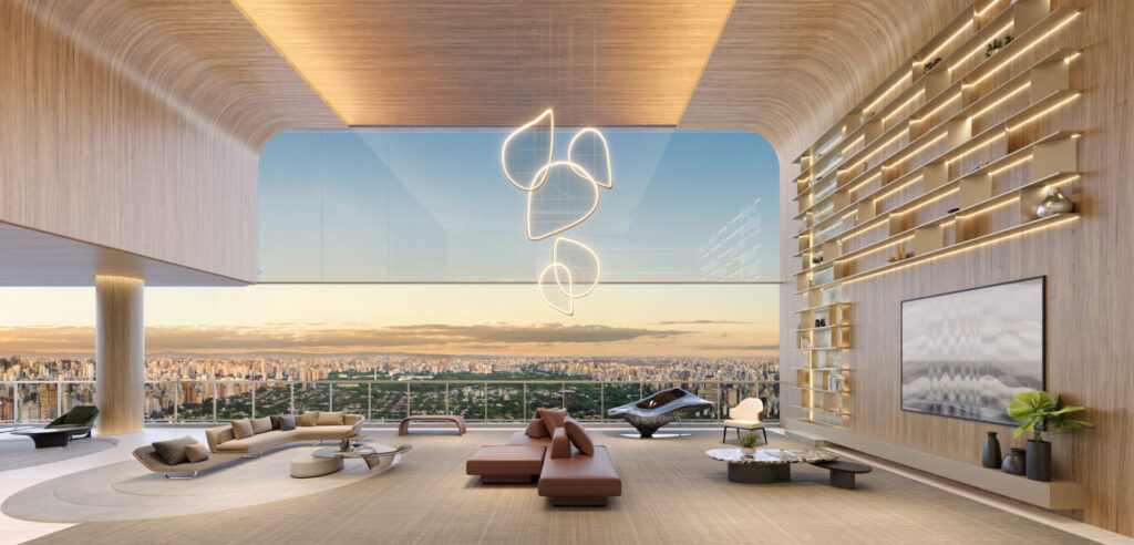 Lançamentos Cyrela 2025: Os Mais Desejados De São Paulo 150 Sala De Estar Integrada Ao Terraço Com Skyline De São Paulo No Epic Jardim Europa