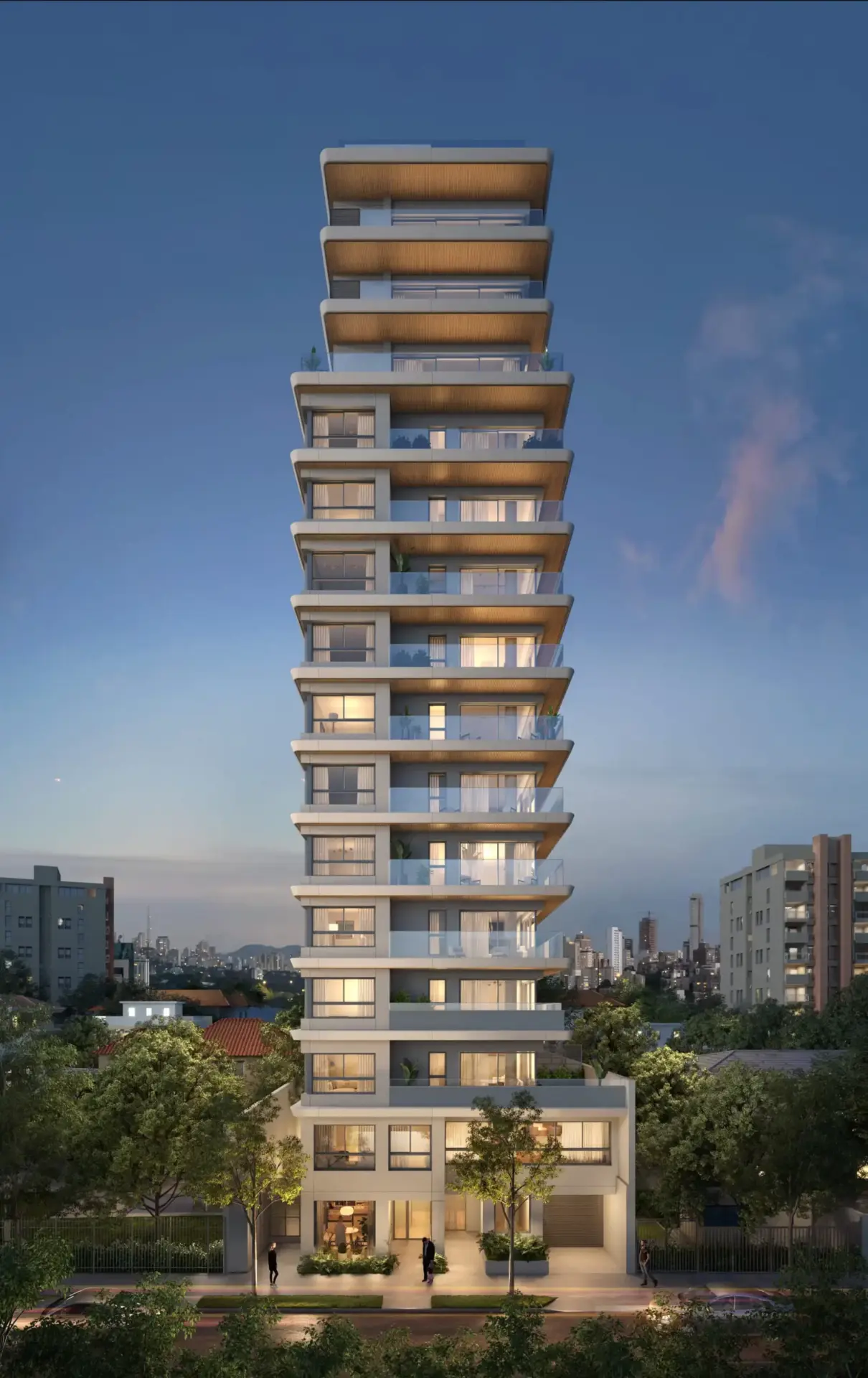 Fachada Noturna - NOON Higienópolis - Small Luxury Apartments - Alfa Realty