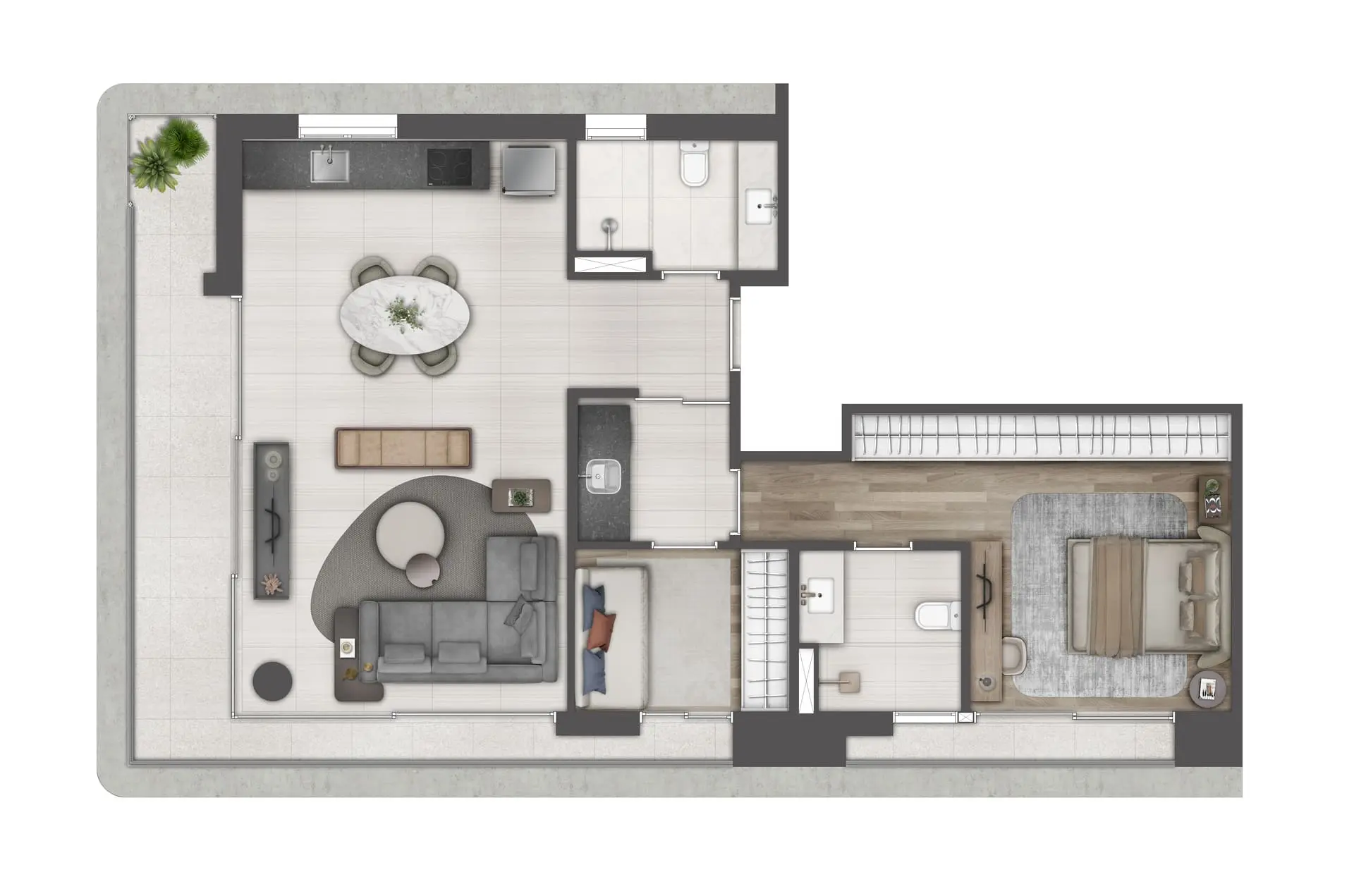 Noon Higienópolis - Planta Planta 101m²