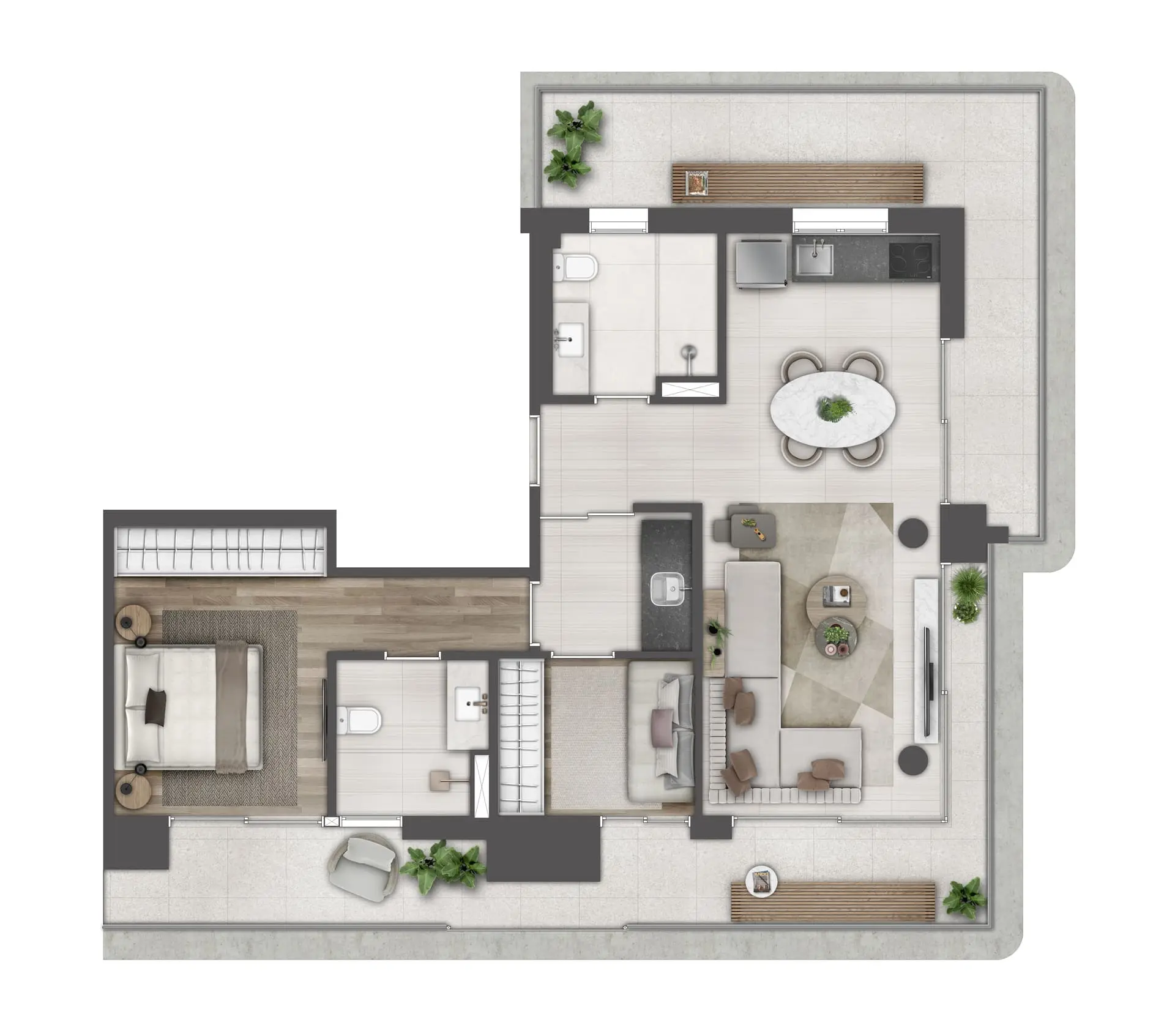 Noon Higienópolis - Planta Planta 108m²