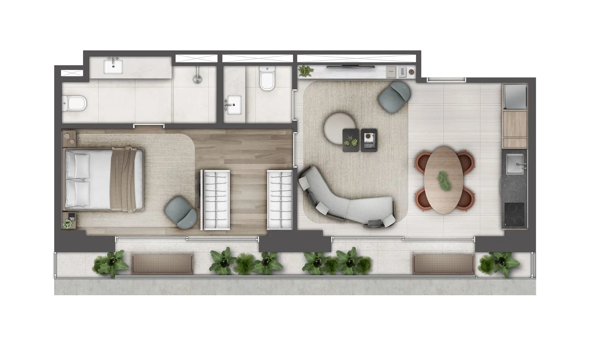 Noon Higienópolis - Planta Planta 63m²
