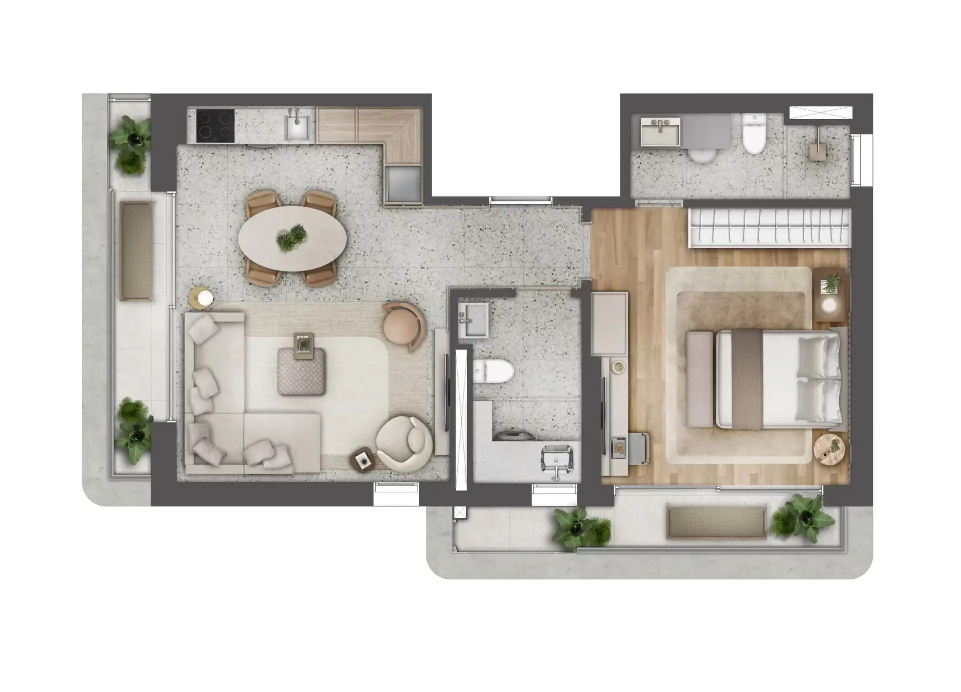 Noon Higienópolis - Planta Planta 72m²