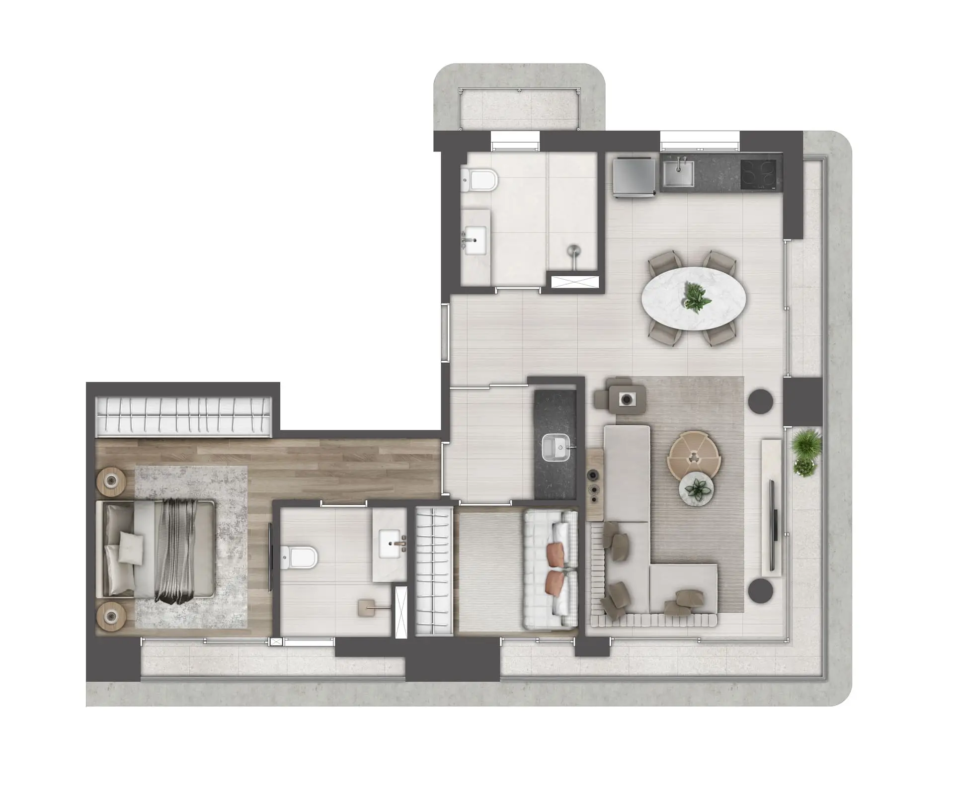 Noon Higienópolis - Planta Planta 83m²
