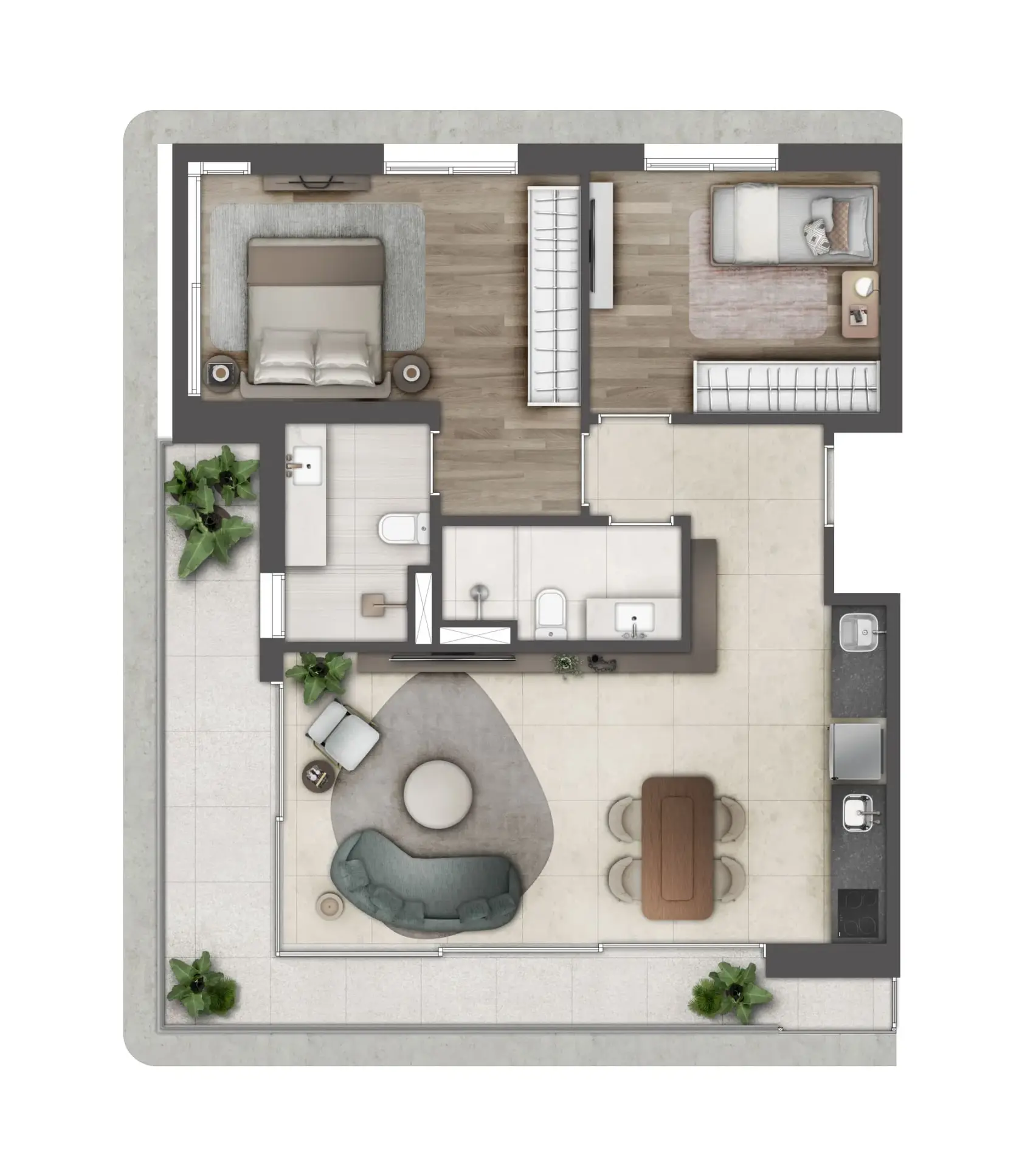 Noon Higienópolis - Planta Planta 91m²