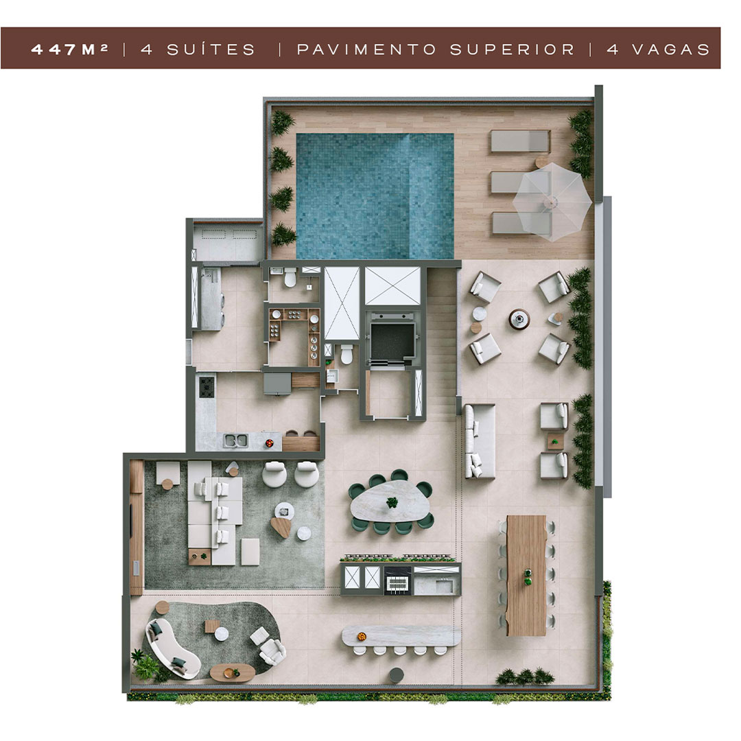 NUV Moema - Planta Cobertura de 447m² (Pavimento Superior) 