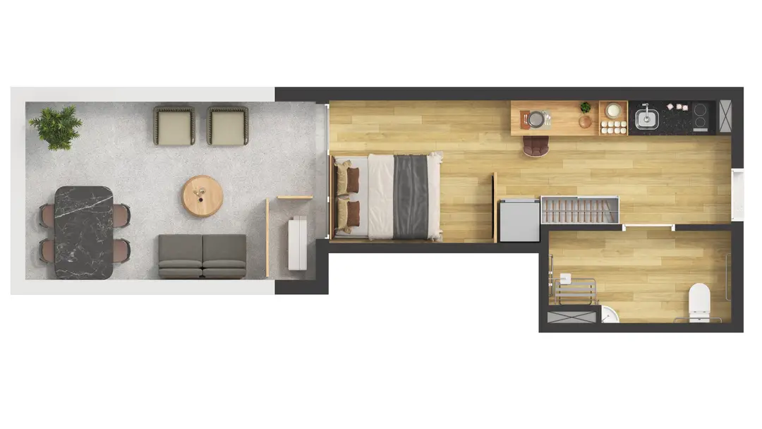 Vitacon Jardins - Planta Planta Studio com 40m²