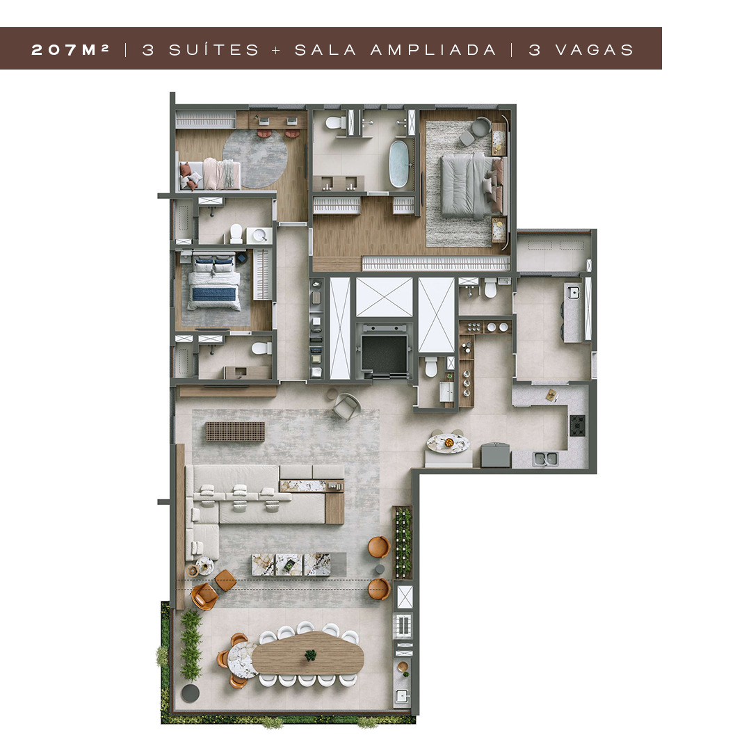 NUV Moema - Planta Planta de 207m² (Opção) 