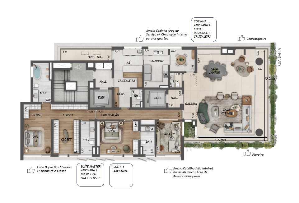 LIGNEA Higienópolis - Planta Planta de 303m²