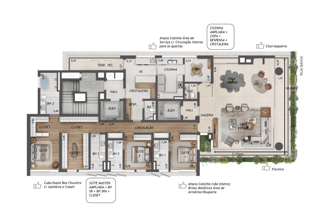 LIGNEA Higienópolis - Planta Planta de 303m²