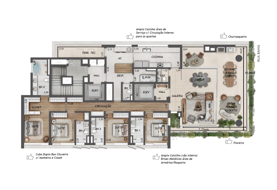 LIGNEA Higienópolis - Planta Planta de 303m²