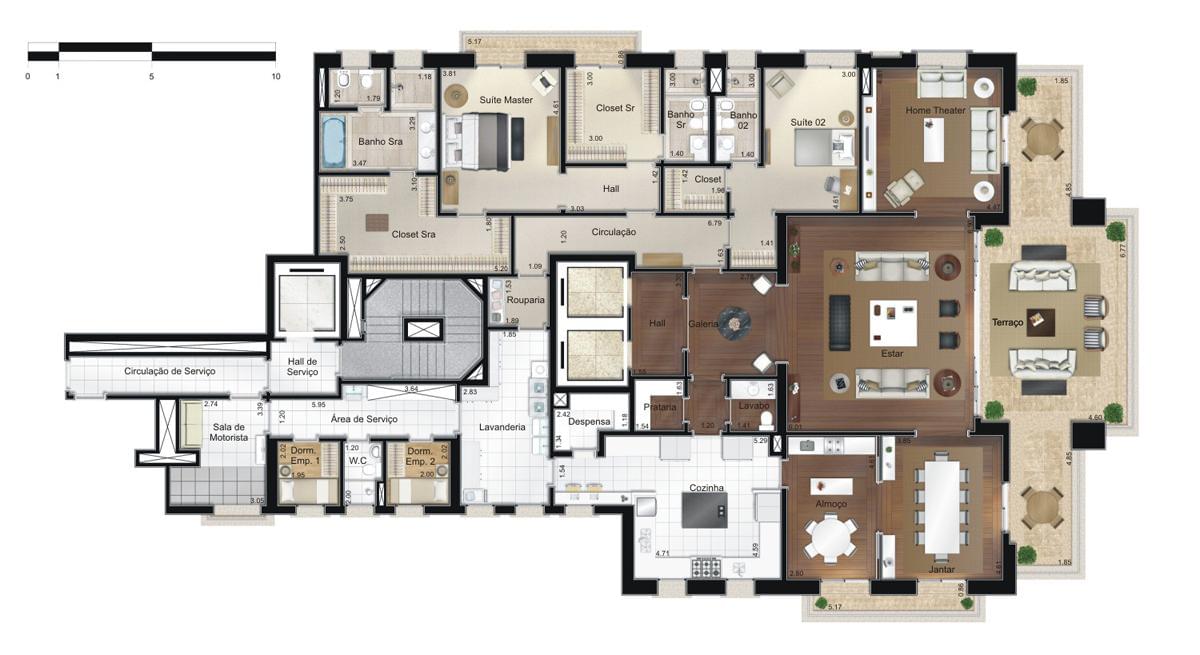 106 Seridó - Planta Planta de 400m² - Opção 1