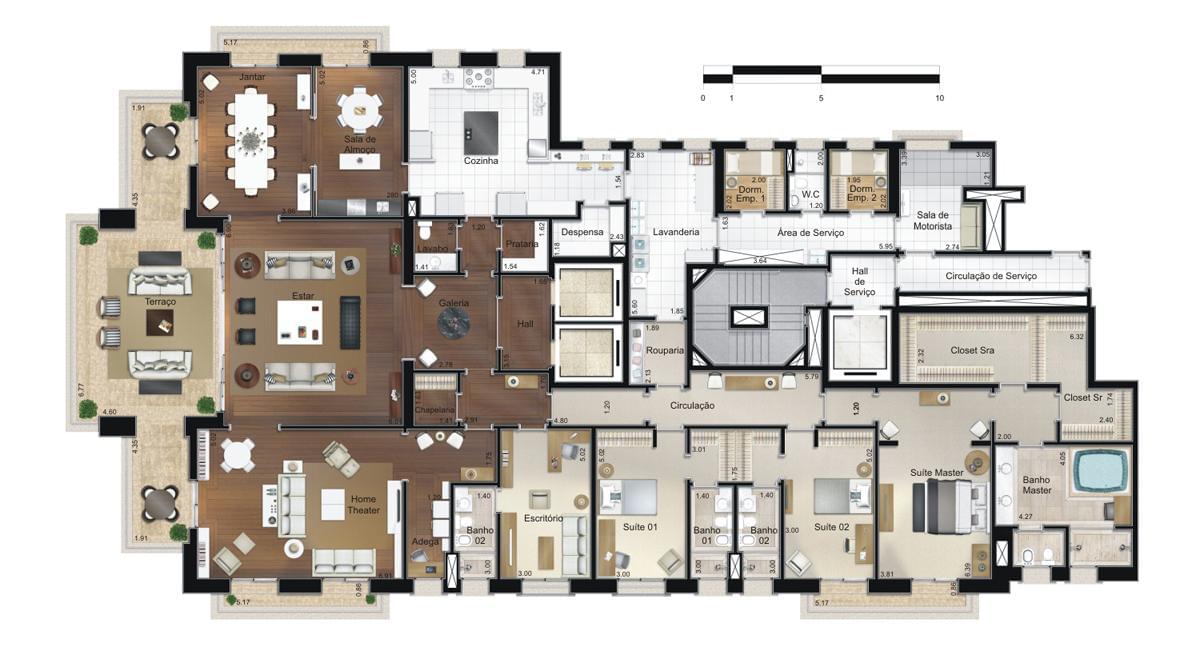 106 Seridó - Planta Planta de 500m² - Opção 1