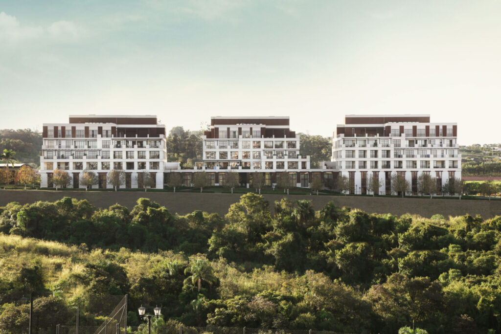 Fachada Moderna De Uma Residência De Golfe Com Paisagismo No Boa Vista Village