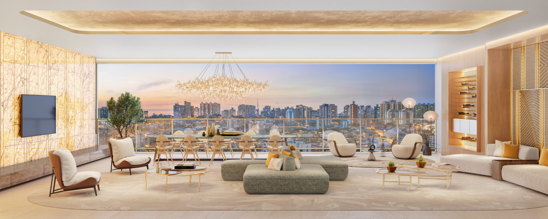 Lançamento de Alto Padrão CASA Senses Cyrela no Brooklin - Living do Apartamento
