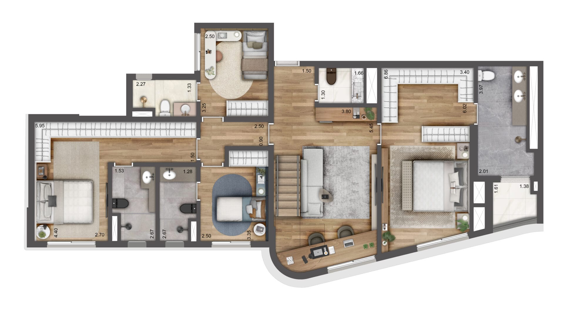 CASA Cerâmica - Planta Duplex 255m² - Inferior