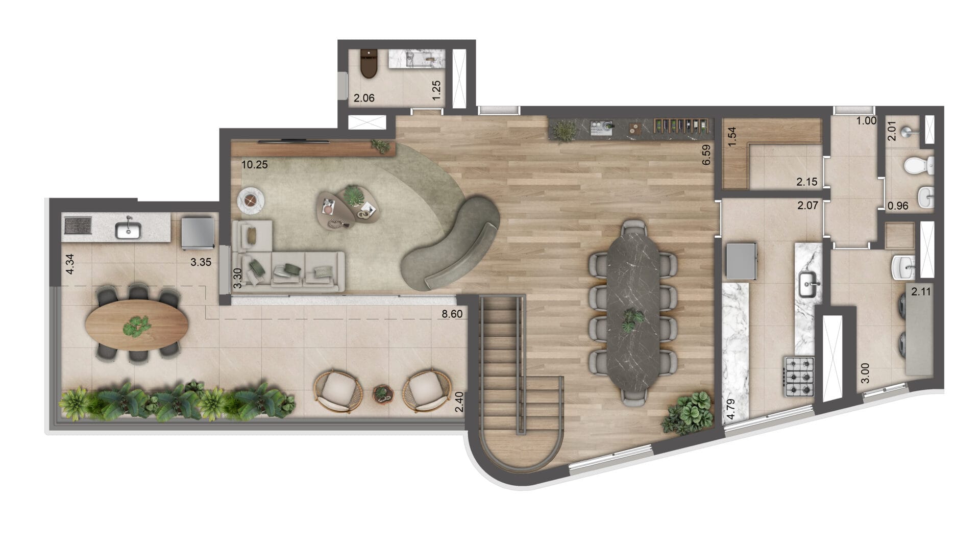 CASA Cerâmica - Planta Duplex 255m² - Superior