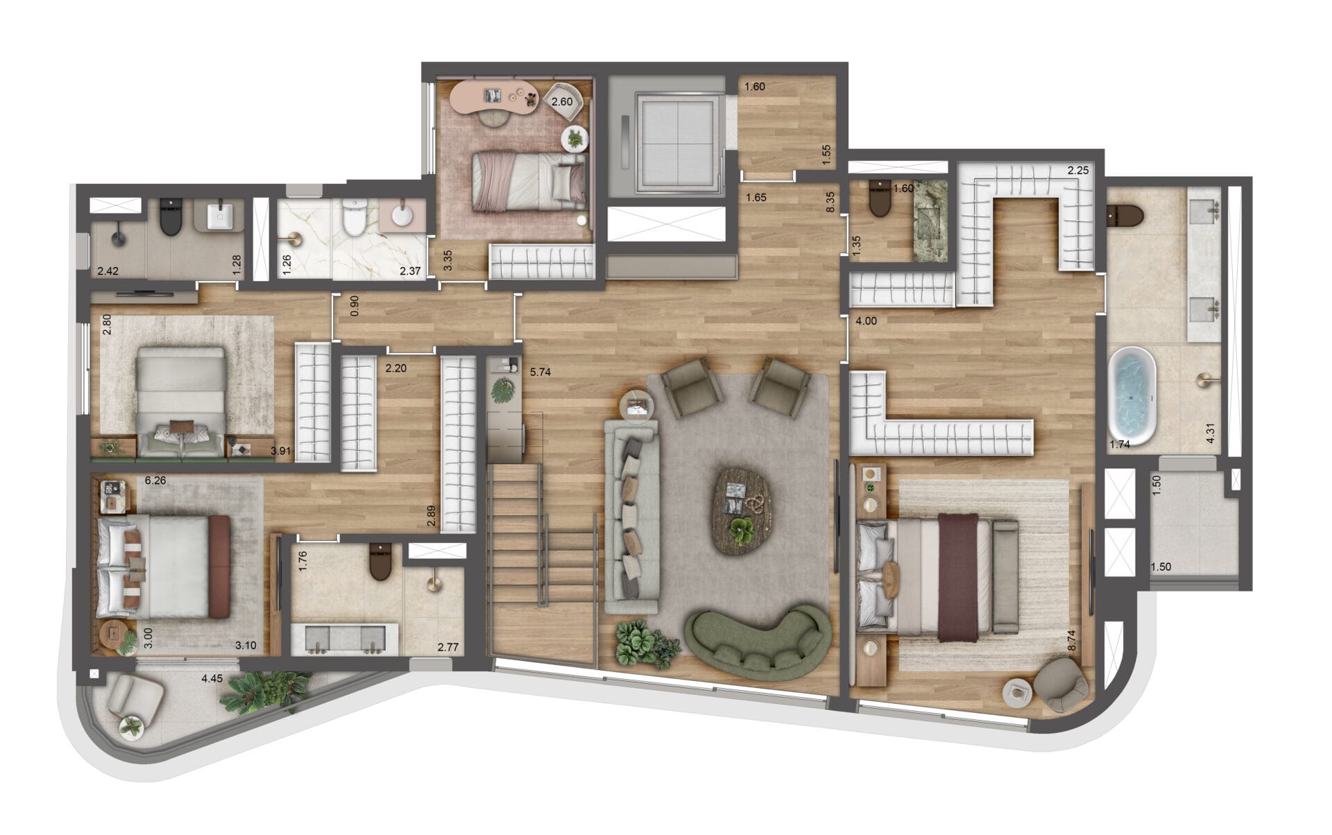 CASA Cerâmica - Planta Duplex 337m² - Inferior