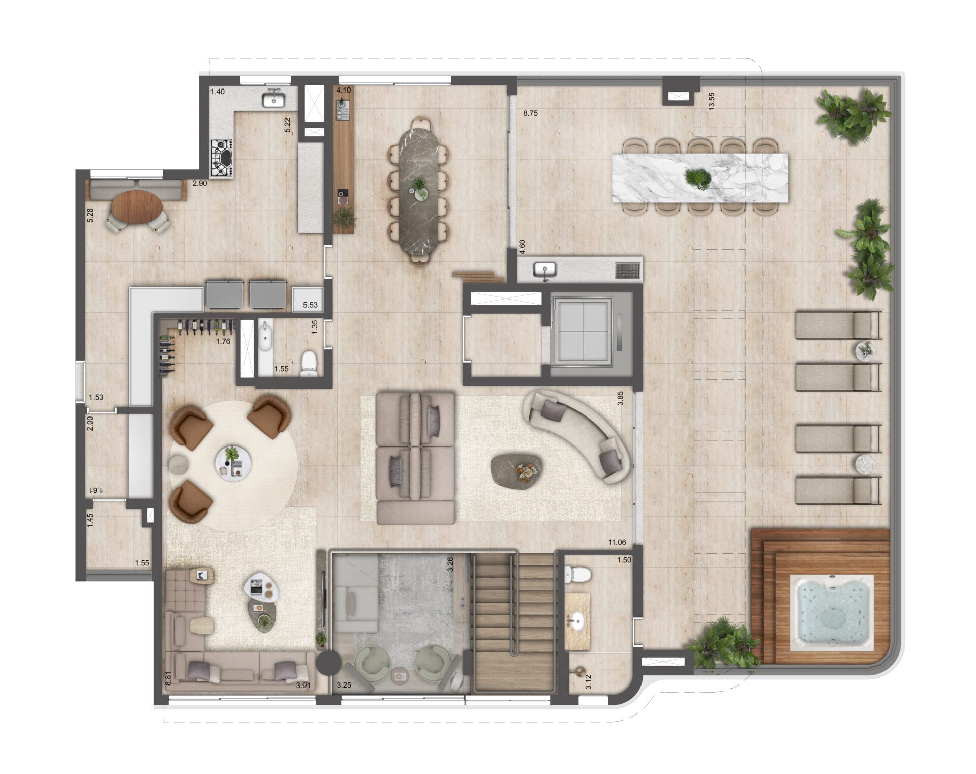 CASA Cerâmica - Planta Duplex 486m² - Superior