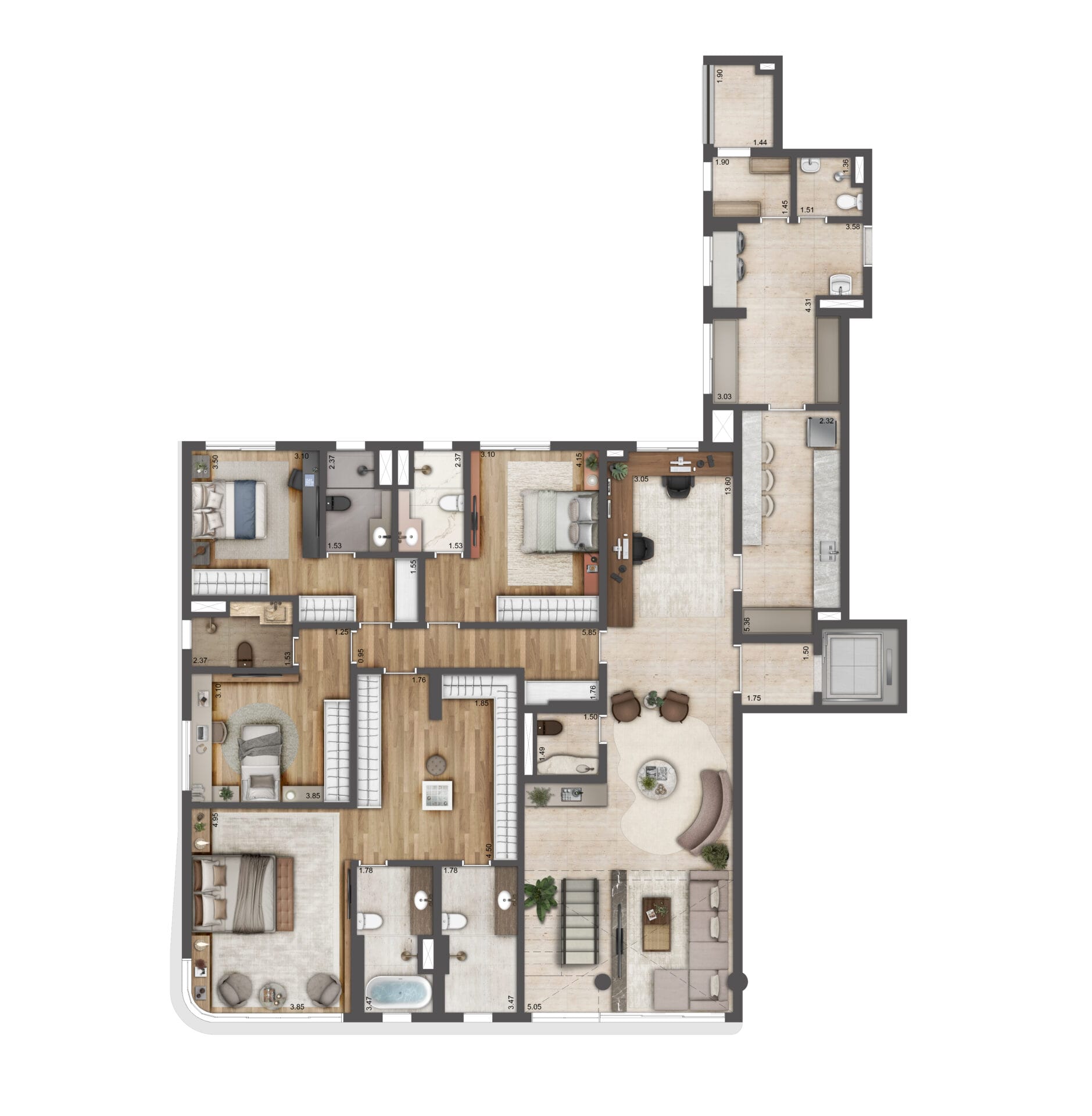 CASA Cerâmica - Planta Duplex 492m² - Inferior