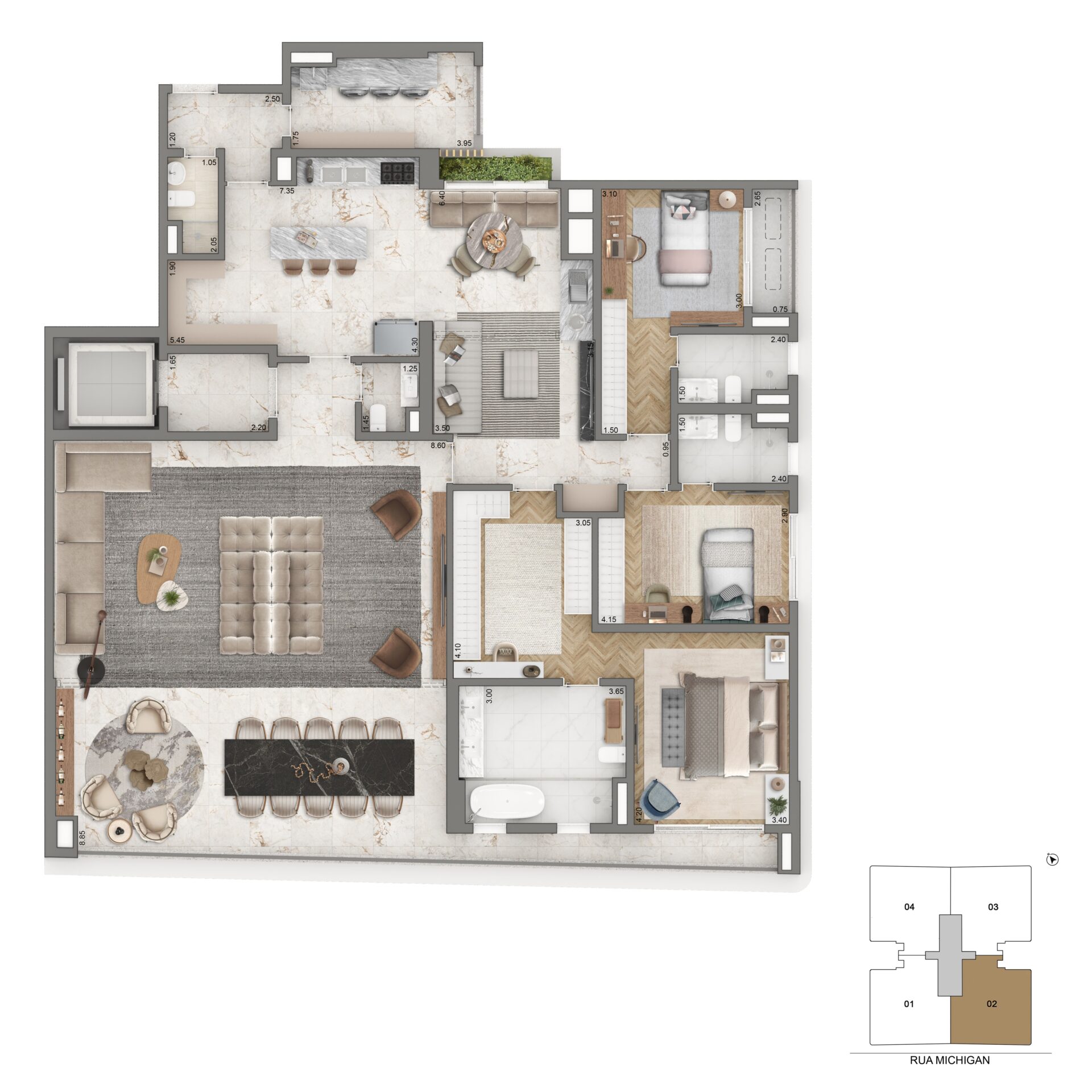 CASA Senses Cyrela - Planta Planta Opção de 251m²