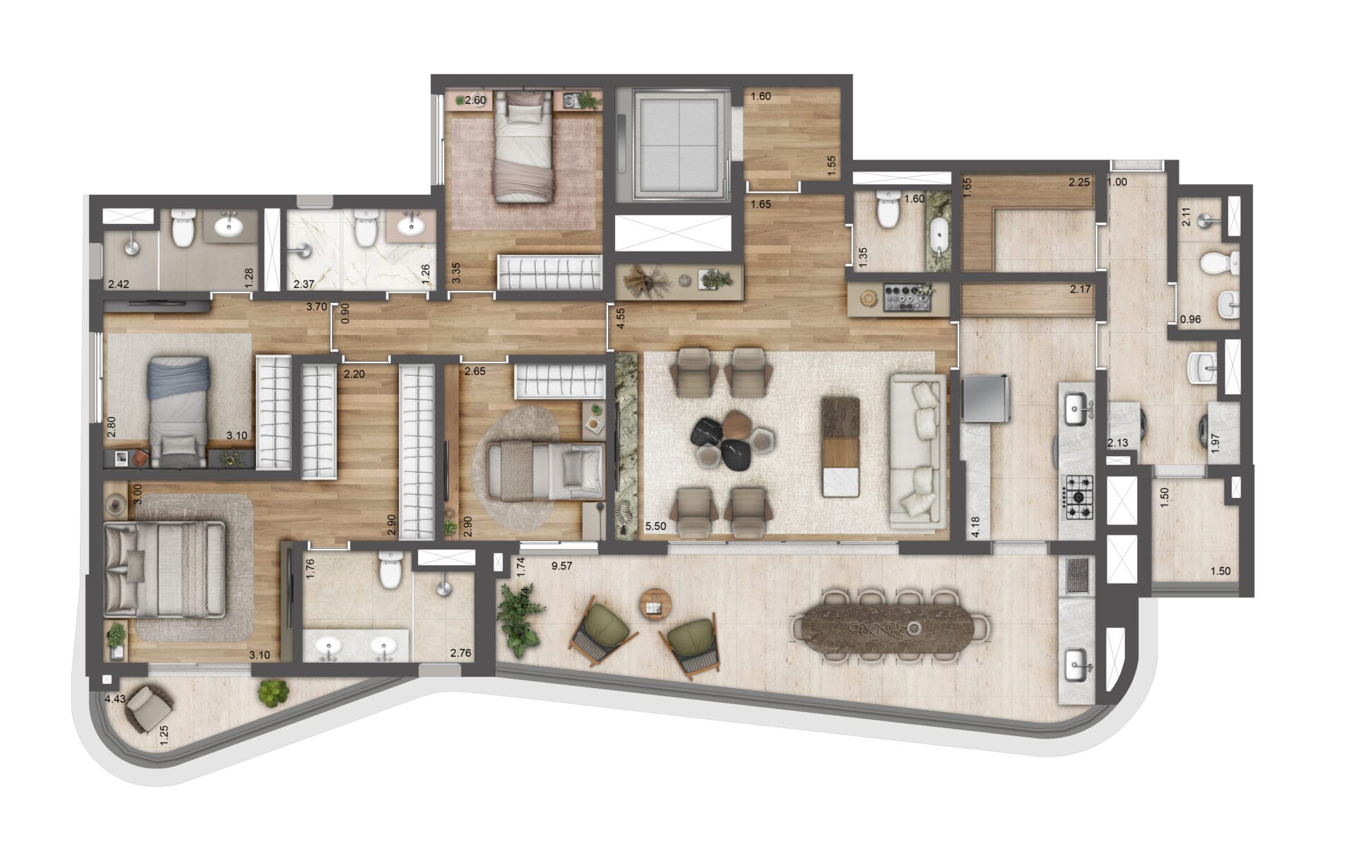 CASA Cerâmica - Planta Planta de 171m² Tipo