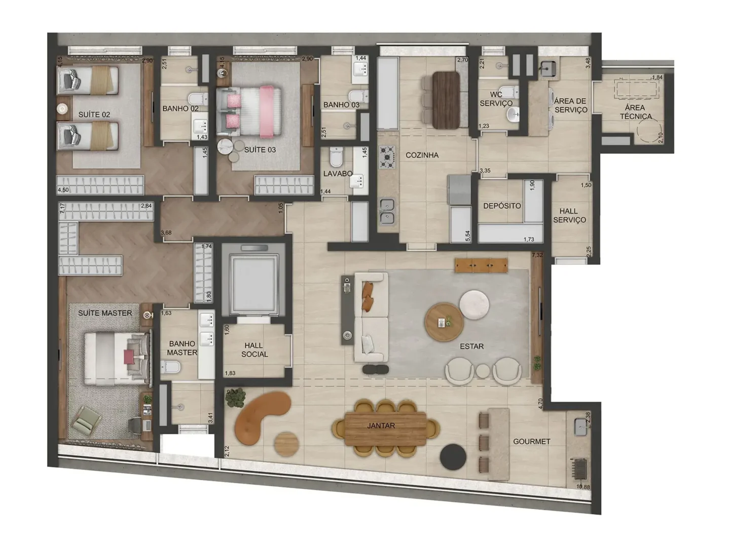 Lindenberg Vista Alto de Pinheiros - Planta Planta de 200m² 